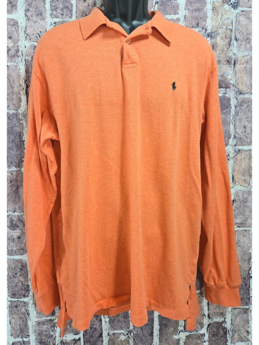 Polo Ralph Lauren XL Orange Long Sleeve Cotton Polo Shirt